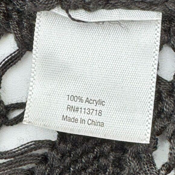 ALLEN B SCHWARTZ Womens Medium Black Crochet Open Knit Pullover Sweater Cover Up - Picture 4 of 8